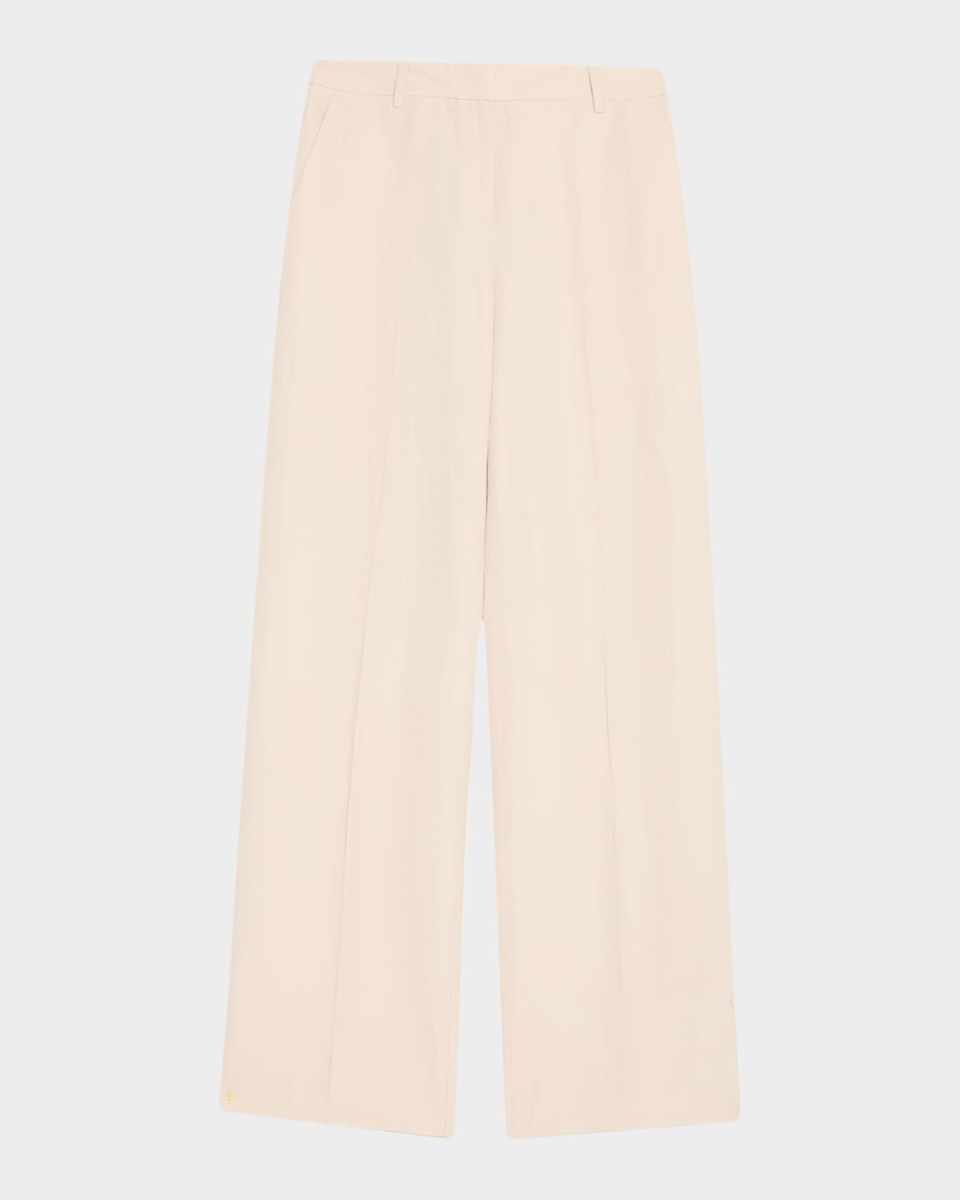 Gates Wide-Leg Silk-Linen Pants